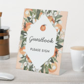 Clementine Little Cutie Baby Shower Gastboek Handt Reclamebord Met Voetstuk (Insitu)