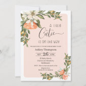 Clementine Little Cutie Baby shower Invitation Kaart (Voorkant)