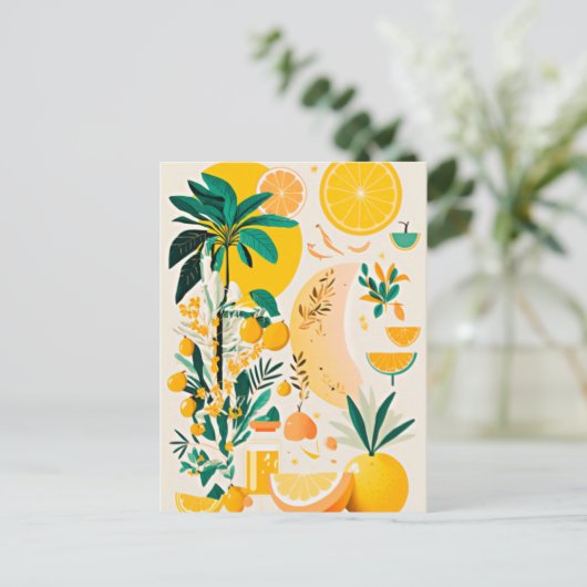 Clementine mandarine briefkaart (Staand voorkant)