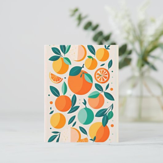 Clementine mandarine briefkaart (Staand voorkant)