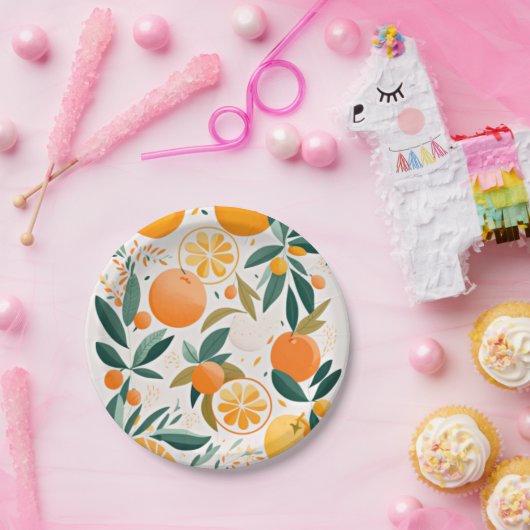 Clementine mandarine papieren bordje (Feest)