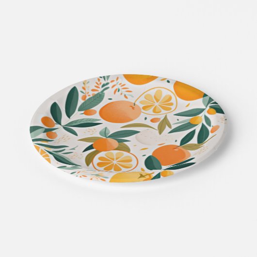 Clementine mandarine papieren bordje (Gekanteld)