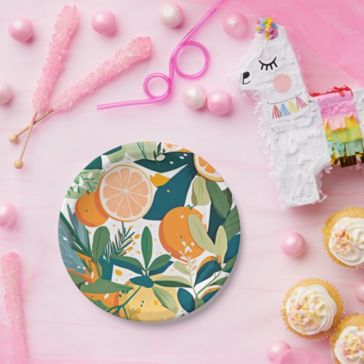 Clementine mandarine papieren bordje (Feest)