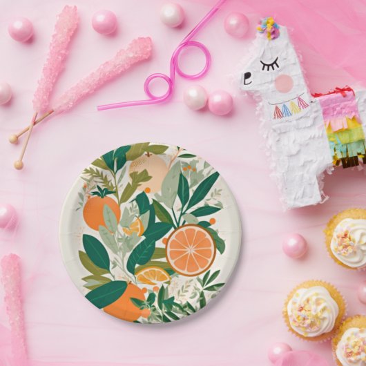 Clementine mandarine papieren bordje (Feest)