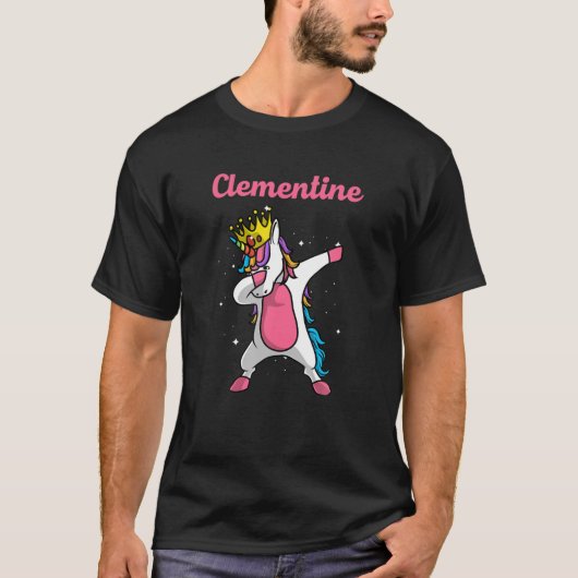 CLEMENTINE Naam Gepersonaliseerde geboortedag T-shirt (Voorkant)