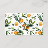 Clementine Oranje Cute Citrus Diaper Raffle Informatiekaartje (Achterkant)