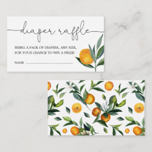 Clementine Oranje Cute Citrus Diaper Raffle Informatiekaartje