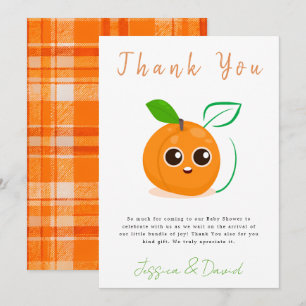Clementine Oranje vruchten Baby shower Bedankkaart