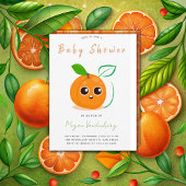 Clementine Oranje vruchten Baby shower Kaart