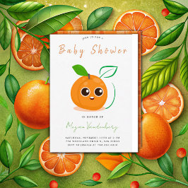 Clementine Oranje vruchten Baby shower Kaart