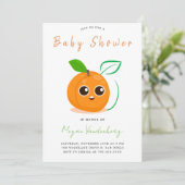 Clementine Oranje vruchten Baby shower Kaart (Staand voorkant)