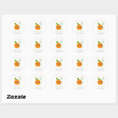 Clementine Oranje vruchten Baby shower Ronde Sticker (Vel)
