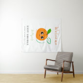Clementine Sinaasappel Fruit Baby Shower Wandkleed (In Situ (horizontaal))