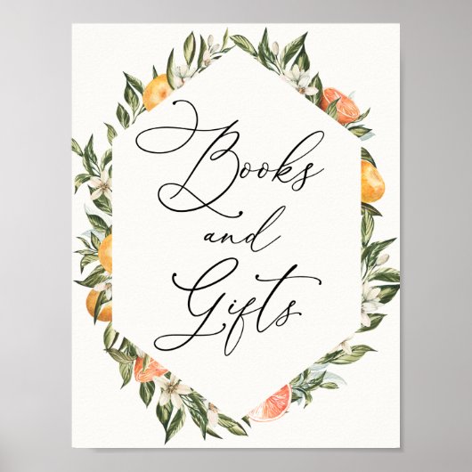 Clementine Sinaasappels en Greenery Books en Gifts Poster (Voorkant)