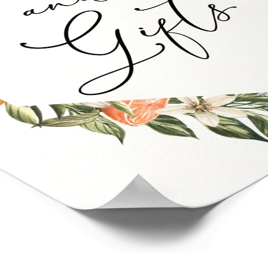 Clementine Sinaasappels en Greenery Kaarten en Gif Poster (Hoek)