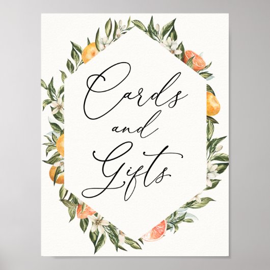 Clementine Sinaasappels en Greenery Kaarten en Gif Poster (Voorkant)