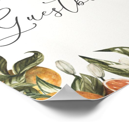 Clementine Sinaasappels en Greenery ondertekenen o Poster (Hoek)