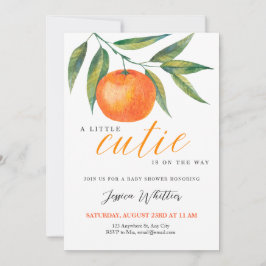 Clementine Watercolor "Cutie" Baby Shower Kaart