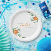 Clementine Watercolor "Cutie" Baby Shower Papieren Bordje (Feest)