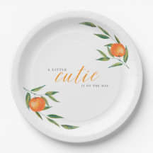 Clementine Watercolor "Cutie" Baby Shower 