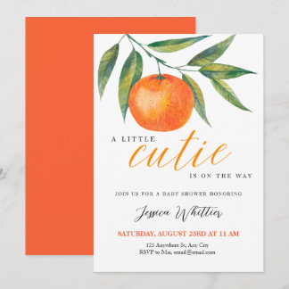 Clementine Watercolor "Schattig" Baby Shower Kaart