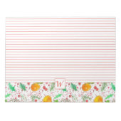 Clementines Cranberries Pine Cones Monogram Notitieblok (Voorkant)