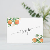 Clementines Sinaasappels Citrus Zwart Eetopties RSVP Kaartje (Staand voorkant)