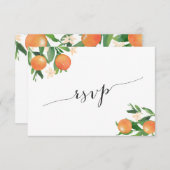 Clementines Sinaasappels Citrus Zwart Eetopties RSVP Kaartje (Voorkant / Achterkant)