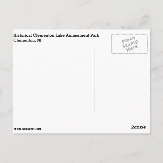 Clementon, NJ Briefkaart (Achterkant)