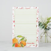 Clemetines Vrucht Monogram Lijnbrief Schrijven Briefpapier (Staand voorkant)