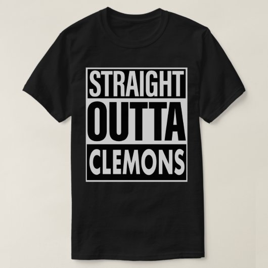 Clemons Naam Straight Outta Clemons T-shirt (Design voorkant)