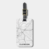 Clemson Kaart Bagagelabel (Voorkant verticaal)