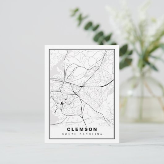 Clemson Map Briefkaart (Staand voorkant)