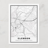 Clemson Map Briefkaart (Voorkant)