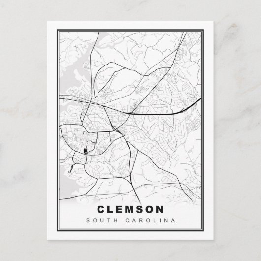 Clemson Map Briefkaart (Voorkant)