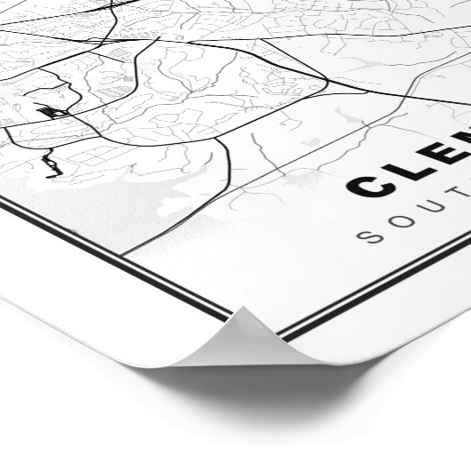 Clemson Map Poster (Hoek)