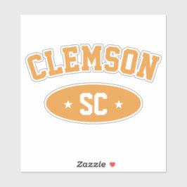 Clemson Vintage Varsity Stijl Typografie Sticker