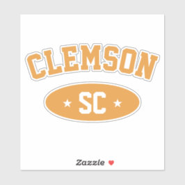 Clemson Vintage Varsity Style Typography Sticker