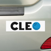 Cleo bowling bumper sticker (Op auto)