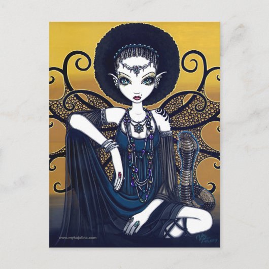 "Cleo" Briefkaart Egyptian Cobra Feary Goddess (Voorkant)