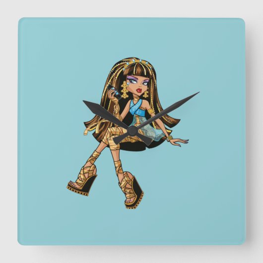 Cleo Clock Vierkante Klok (Voorkant)