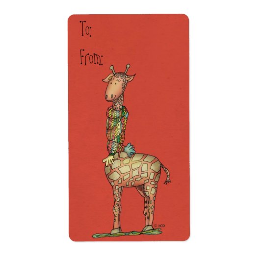 Cleo Giraffe cadeau label (Voorkant)