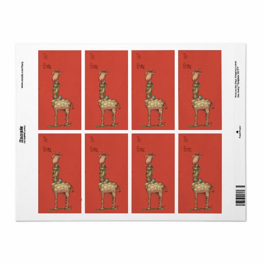 Cleo Giraffe cadeau label (Full Sheet)