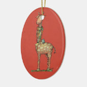 Cleo Red en groene omkeerbare versiering Keramisch Ornament (Links)