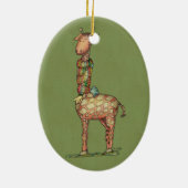 Cleo Red en groene omkeerbare versiering Keramisch Ornament (Achterkant)