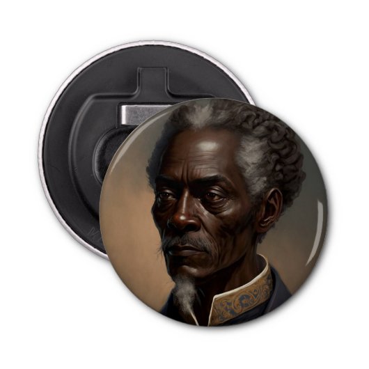 Cleon Porträt Gemälde Button Flesopener (Voorkant)