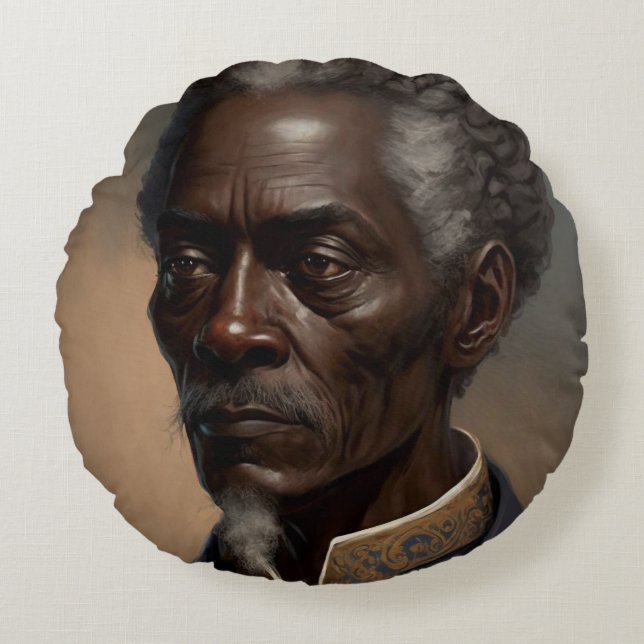 Cleon Porträt Gemälde Rond Kussen (Voorkant)