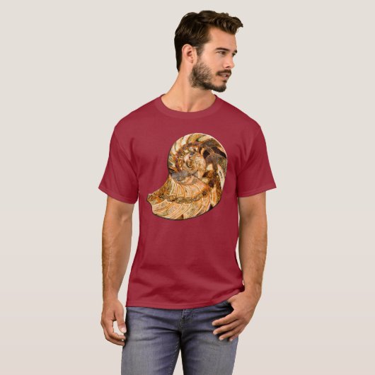 Cleoniceras Cleon Ammonite Fossil T-shirt (Voorkant volledig)