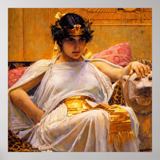 Cleopatra by John William Waterhouse Poster (Voorkant)