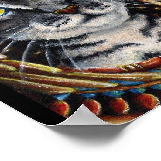 Cleopatra Cat Egyptian Pharoah Fantasy Art Poster (Hoek)